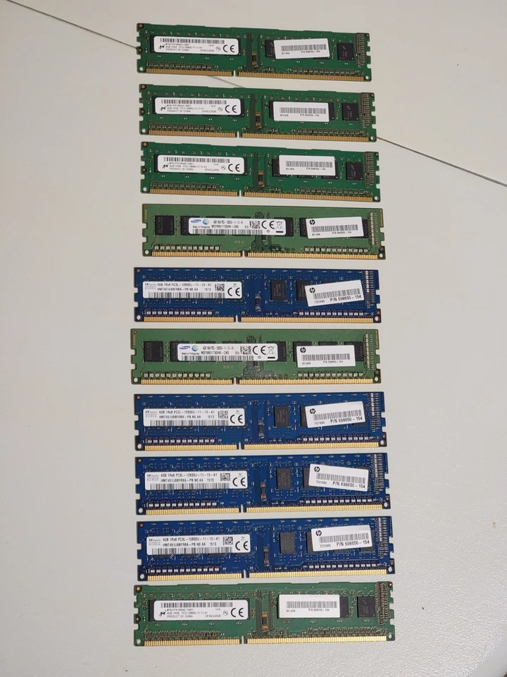 10x 4GB DIMM DDR3 PC3-12800U Desktop Memory RAM (Samsung, Micron, SKHynix)  - Image 1 of 1