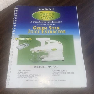NEW MANUAL  Green Life Juice Extractor GS-1000 Operation BOOK Instructions - Picture 1 of 4