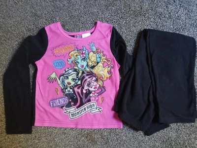Conjunto de pijama de franela para niñas Monster High negro y rosa talla 6-6x Foto 1 de 2