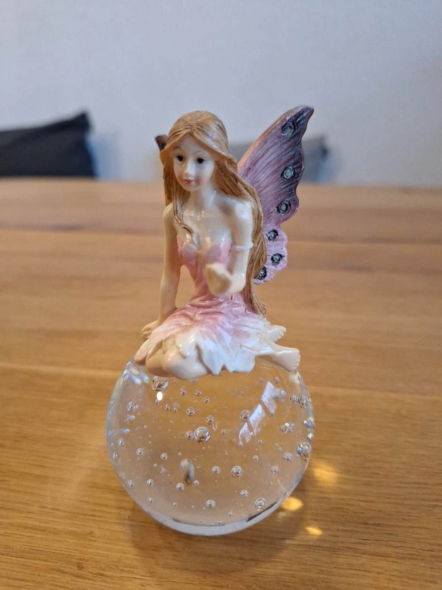 Wald-Fee Traumfänger – Rosa Mit Kupferflügeln, 15 Cm, Art-Deco Skulptur Für Garten & Wohnung