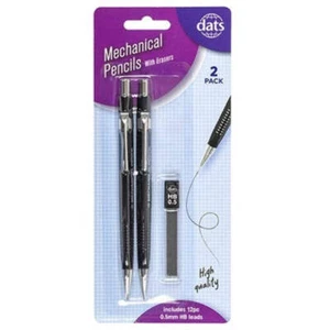 2pcs Mechanical Pencil 0.5MM Drafting Pencils With HB 0.5mm Leads Office School - Picture 1 of 2