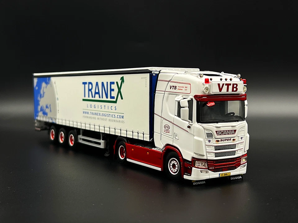 Scania S highline CS20H 4x2 curtainsider "Tranex" WSI truck models 01-3856 1:50 - Image 1 of 4