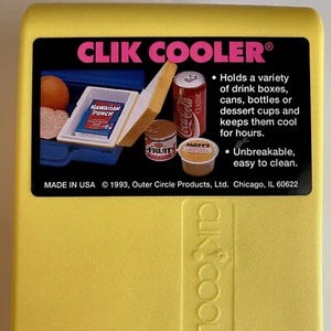 De colección Clik Cooler amarillo min amarillo insulina caja de jugos sándwich 1993 nuevo - Imagen 1 de 8