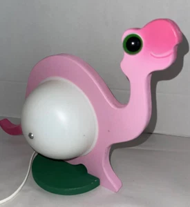 Dinosaur Night Light Table Lamp Pink Electric Girl’s Bedroom Vintage 11x14x7” - Picture 1 of 16