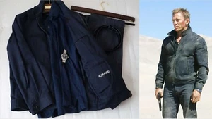 Quantam of Solace Bond Tom Ford Harrington Jacket by Zara Navy Medium New - Picture 1 of 8