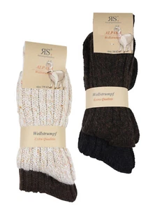 2 Paar warme Alpaka Wollsocken Wollstrümpfe in 2 Fabrsortierungen, Grösse: 35-46 - Bild 1 von 5