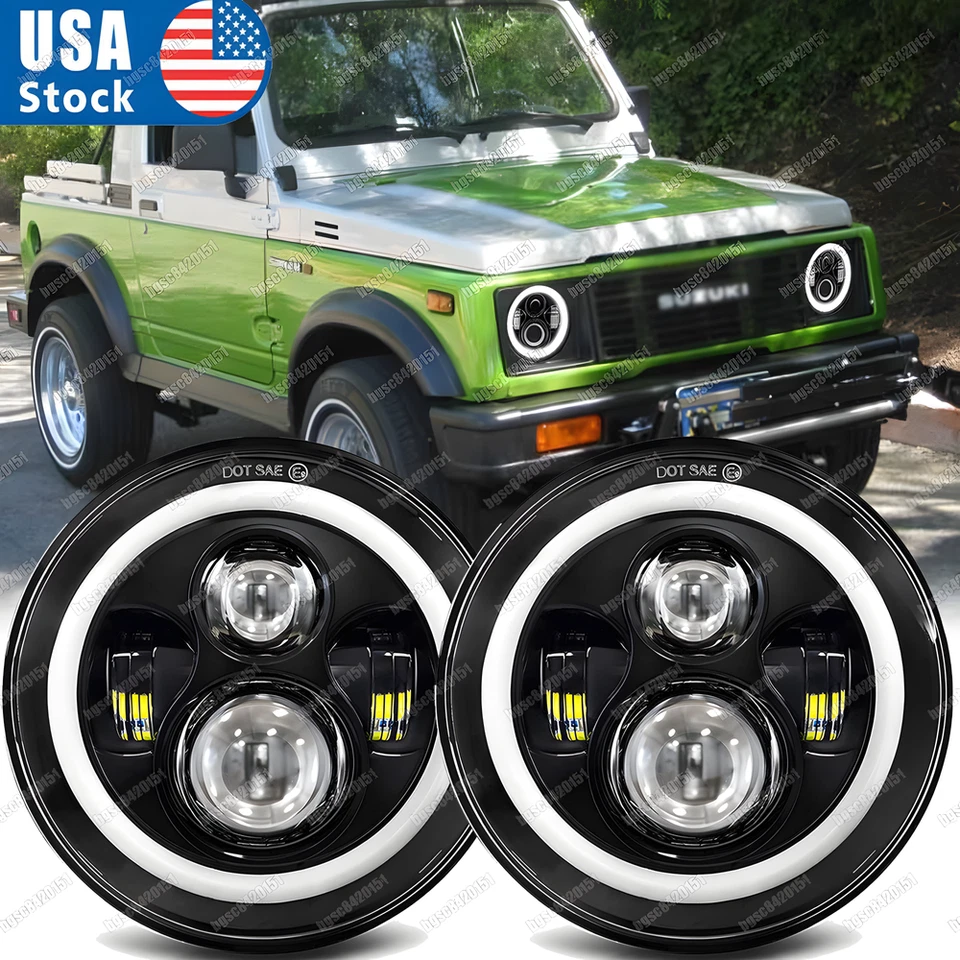 Faros LED redondos de 7 pulgadas para Suzuki Samurai DOT 1986-1995 haz sellado alto/bajo 2x Foto 1 de 4