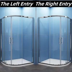 Quadrant Shower Enclosure Walk In Corner Cubicle 6mm Glass Screen Door and tray - Picture 1 of 21