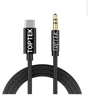 Aux Cable Type C to 3.5mm Samsung USB C Male For Car Stereo Audio Adapter Jack - Image 1 of 4
