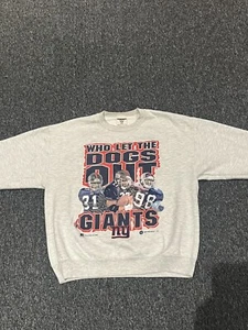 Vintage Who Let The Dogs Out New York Giants Hoodie Size L - Picture 1 of 4