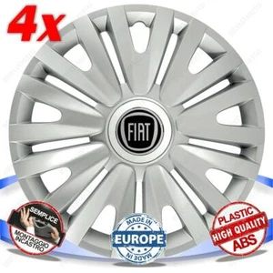 SET OF 4 STUDS WHEEL COVERS RIM CAPS 16 ROYAL SILVER FOR FIAT BRAVO - Picture 1 of 3