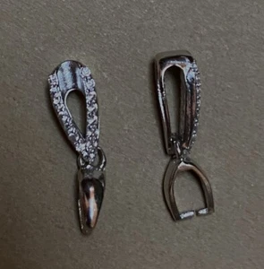 Two  925 silver pendant bail with ring, diamond cut, size: 18 x 4 x 3 mm - Picture 1 of 2