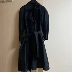 Giorgio Armani Black Trench Coat Size 38 Elegant Design Near Mint - Picture 1 of 13
