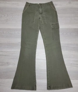 VTG Y2K Abercrombie & Fitch Flare Cargo Pants Womens 0 28x31 Green Low Rise 90s - Picture 1 of 17