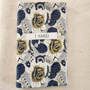 REVIVE for Timeless Treasures Fabrics CM2401 Navy Gold Floral 1 Yard x 44" - Picture 1 of 5