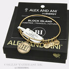 Authentic Alex and Ani Block Island INITIALS (BI) Gold Bangle