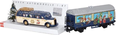 Marklin 4415.656 Christmas Car w matching Busch Mercedes Bus 4415 basis HO Scale - Image 1 of 4