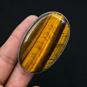 Anello in argento sterling 925 fatto a mano ovale pietra preziosa occhio di tigre gioiello per regalo - Foto 1 di 4