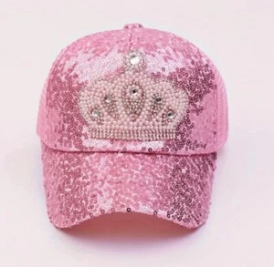 Gorra Princesa Diamantes de Imitación, Lentejuelas y Perlas Acrílicas Para Niñas ¡NUEVA Sombrero!! - Imagen 1 de 3