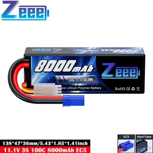 Zeee 3S Lipo Akku Batterie 11,1V 8000mAh 100C Hardcase EC5 für RC Flugzeug Truck - Bild 1 von 9