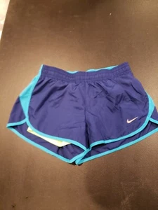 Nike Dri Fit Womens sz Small Blue Lime 2 n 1 Compression Running Shorts - Imagen 1 de 9