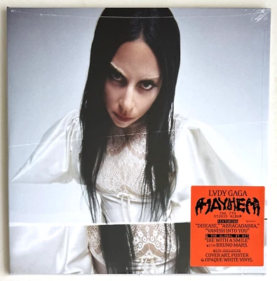 LADY GAGA * MAYHEM * EXCLUSIVE LIMITED ALTERNATE ART 2x WHITE VINYL * BN & OOP! - Image 1 of 4