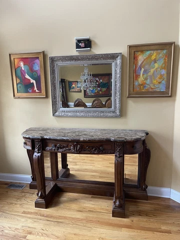 Vintage Collezione Europa Sideboard With Marble Top Cover