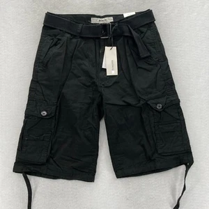 Vintage PJ Mark Cargo Shorts Mens 32 Black Baggy Belted Military Skater Y2K NWT - Picture 1 of 9
