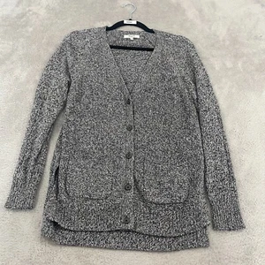 Cárdigan suéter Madewell con botones para mujer S gris jaspeado bolsillos preppy neutro - Imagen 1 de 18
