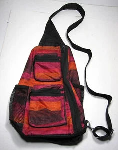 THIRTY-ONE ORANGE RED PINK BLACK CROSS BODY SLING BAG PACK PURSE  ! - Picture 1 of 20