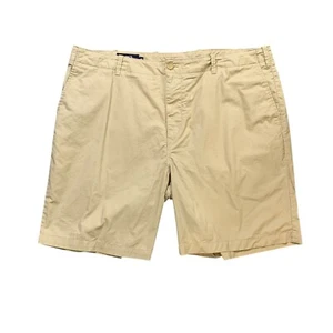 Lincs Golf Shorts Mens 42 Khaki Beige Cotton Flat Front Chino by David Chu - Picture 1 of 8