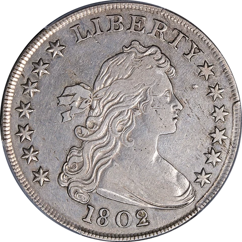 1802/1 Bust Dollar Wide Date PCGS XF Details Great Eye Appeal Nice Strike Cover