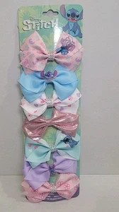 New Disney Stitch Angel Girls BOWS Hair Accessories Hair Clip SET of 7 SHIMMER - Picture 1 of 5
