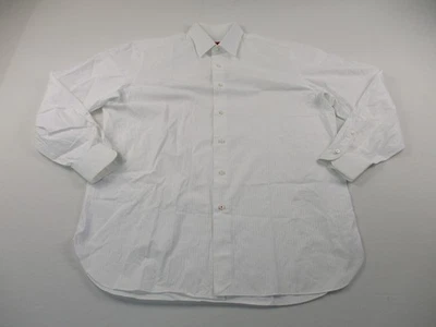 Isaia Napoli Dress Shirt Mens 2XL White Solid Designer Preppy Work Classic - Image 1 of 4