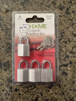 Rite Aid Home Luggage Padlocks .75 IN (20 MM) Wide - Keyed Alike