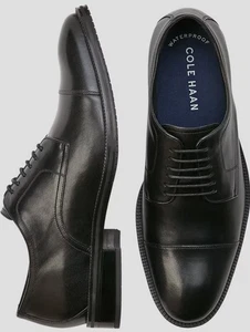 NEW! Cole Haan Men's Modern Essentials Cap Toe Leather Oxford Shoe Black Size 12 - Picture 1 of 12