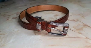 Brighton Belt Croc Leather Size 28  42607 Made In USA - Picture 1 of 11