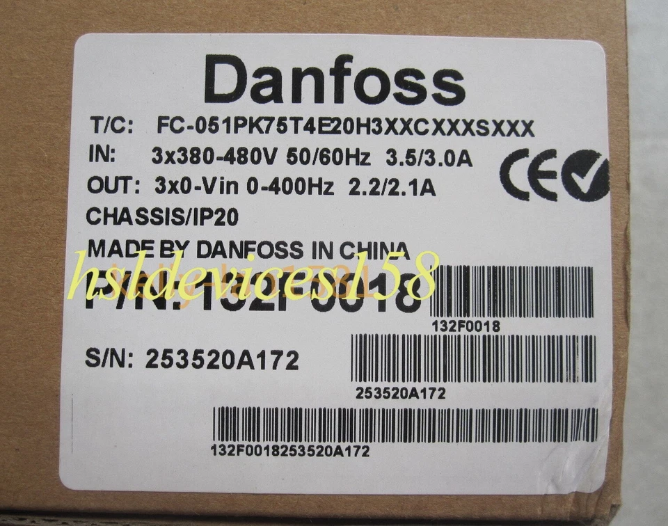1pcs Danfoss 132F0018 FC-051PK75T4E20H3XXCXXXSXXX New in Box  - Image 1 of 1