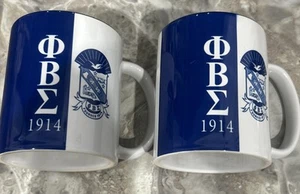 Phi Beta Sigma 1914 Coffee Cup Blue And White - Picture 1 of 7