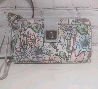 Cartera Muñequera Sakroots Artist Circle Azul en Flor Cremallera Alrededor Mariposa Abejas Foto 1 de 4