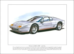 FERRARI 512BB / 512BBi A4 size art print - Classic Italian Car Berlinetta Boxer - Picture 1 of 1