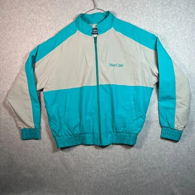 Vintage Vantage Windbreaker Jacket Men's Sz Medium Teal and Gray Full Zip Retro - Image 1 of 4
