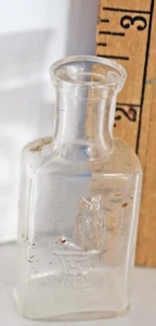 Miniature 2.5 " Owl Drug Co. Embossed Medicine Bottle - Picture 1 of 6