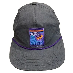 Patagonia grau Sucher Stand Up Surf Logo Snapback Herren Mütze flacher Schirm 38189 - Bild 1 von 11