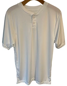 Holloway Dry-Excel Shirt Men’s Small White Short Sleeve Collarless Polo Shirt - Picture 1 of 6
