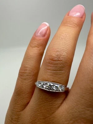 ANILLO PLATINO MEDIA ETERNIDAD 0,50 QUILATES DIAMANTES GG403 Foto 1 de 4