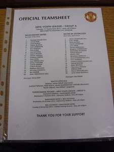 17/09/2013 Manchester United Youth U19 v Bayer Leverkusen Youth U19 [UEFA Youth - Picture 1 of 1