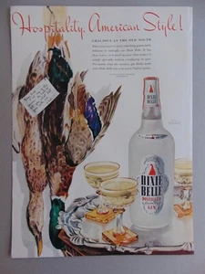 1942 DIXIE BELLE GIN Hospitality American Style! vintage art print ad - Picture 1 of 1