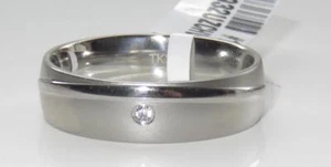 Mens 7mm ring band stainless steel wedding diamond stamped thumb all sizes 2932 - Picture 1 of 4