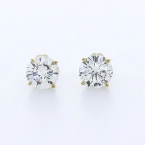 PENDIENTES CLÁSICOS CON PUNTAS DE ORO 14K BRILLANTES REDONDOS H/SI1 DIAMANTES NATURALES DE 2,0 QUILATES - Imagen 1 de 12